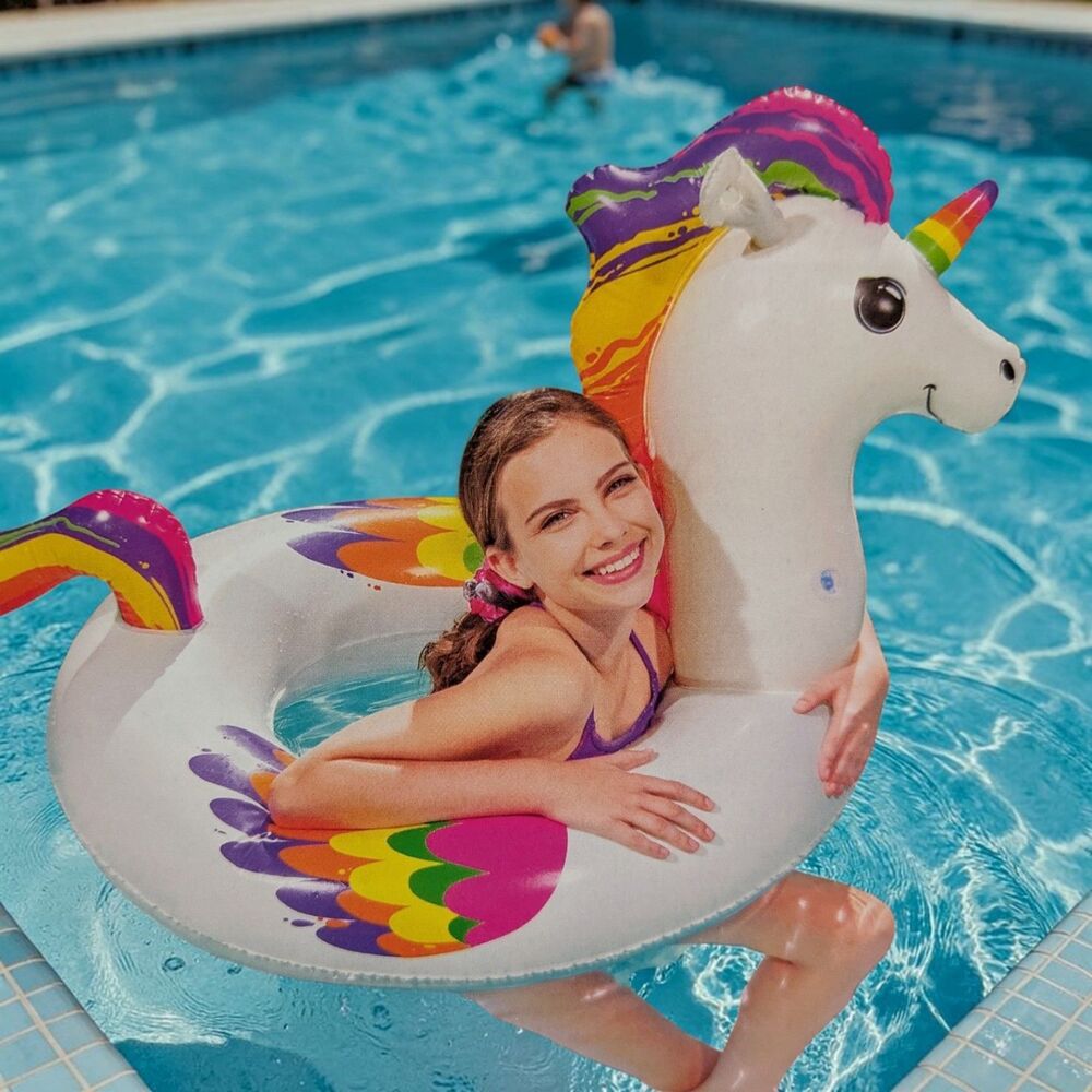 Bestway Unicorn Pool Float Swim Ring Rainbow Inflatable Animal Float Summer Toy